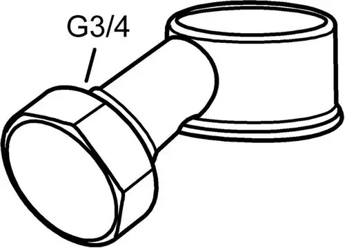 IMI Hydronic Engineering Entleeradapter mit Außengewinde, G 3/4, Anschlussstück mit einem zylindrischen Körper und einer hexagonalen Mutter für sichere Verbindung.